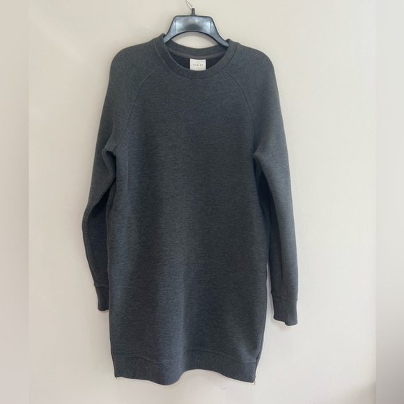 Varley Albret Sweatshirt Dress Ottoman Fabric in Dark Charcoal Gray Marl, size S - Picture 5 of 14